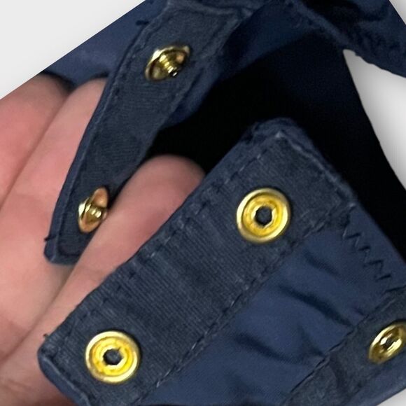 J. Crew Jeans Dark Blue Velvet Long Sleeve Snap Gusset One Piece Bodysuit Size M - Picture 12 of 13